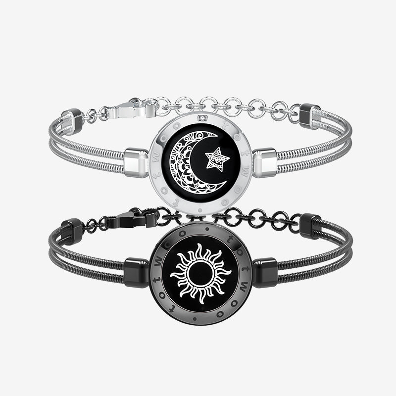 Sun&Moon Touch Bracelets with Milan Rope (Black+Brown) - Image 5