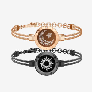 Sun&Moon Touch Bracelets with Milan Rope (Black+Brown)